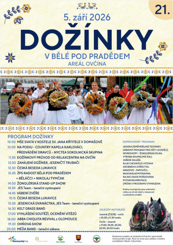 DOŽÍNKY V BĚLÉ POD PRADĚDEM 2026