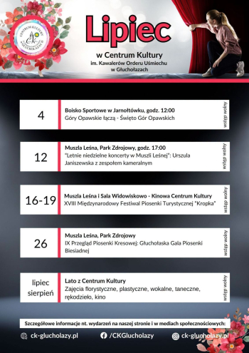 Lipiec w Centrum Kultury w Głuchołazach